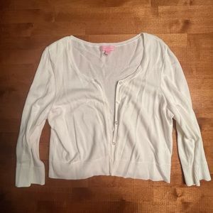 Lilly Pulitzer Crop White Cardigan